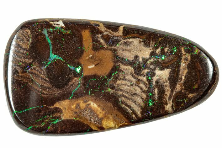 Colorful Polished Boulder Opal Specimen - Queensland, Australia #314790